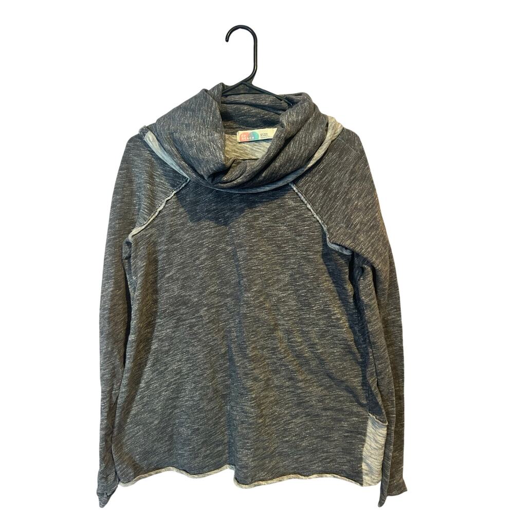 fp free people beach gray cocoon cowl neck pullover shirt top one size medium?